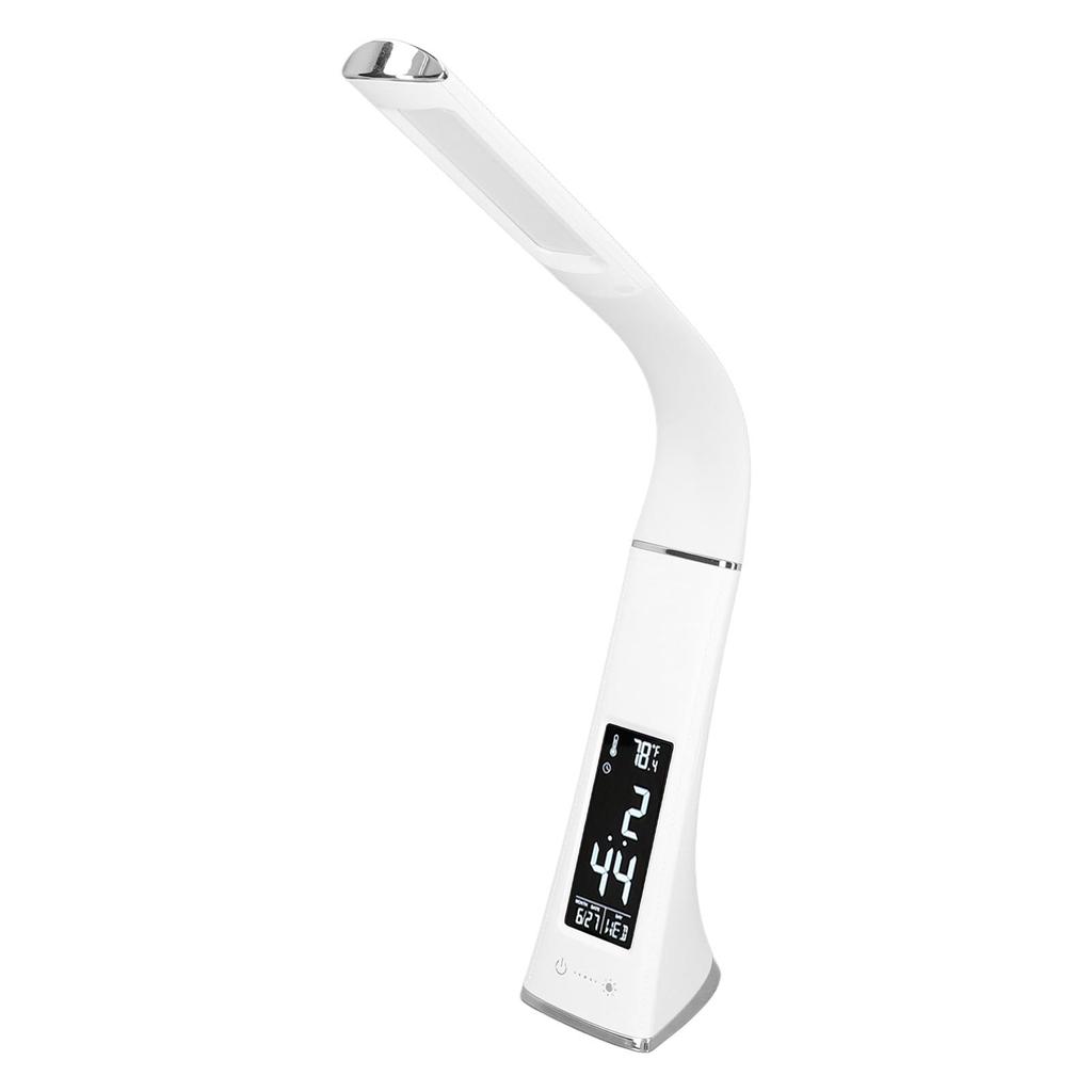 LED Desk Lamp Digital Display Gooseneck Touch Control Cordless Reading Light for Home