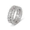 European and American Ring New Fashionable Simple Elegant Double Row Full Diamond Ring Simple