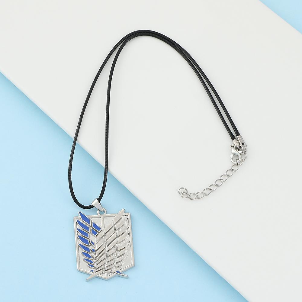 Anime Attack on Titan alloy Necklace figure Toys Wings of Liberty Shingeki No Kyojin Leather Chain Gold Color Pendant gift
