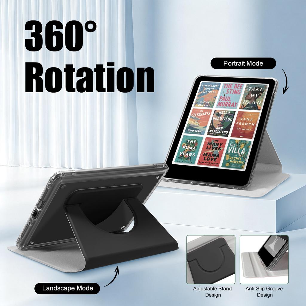Case for 7-inch Kindle Paperwhite (12th Generation – 2024 Release) with 360-degree rotating, detachable magnetic stand