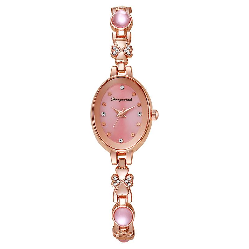 Orologio da donna con catena e bracciale al quarzo con strass intarsiati Orologio da polso Orologio da donna Orologi