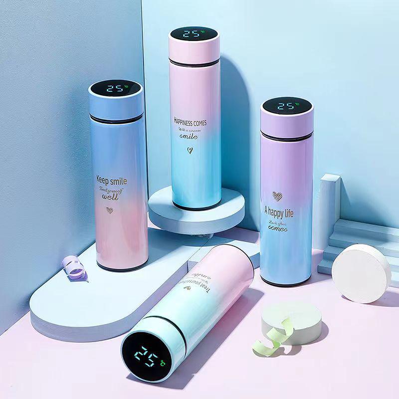 Gradient Color Smart Thermos Cup - 304 Stainless Steel, Temperature Display, Stylish Gift for Girls & Students