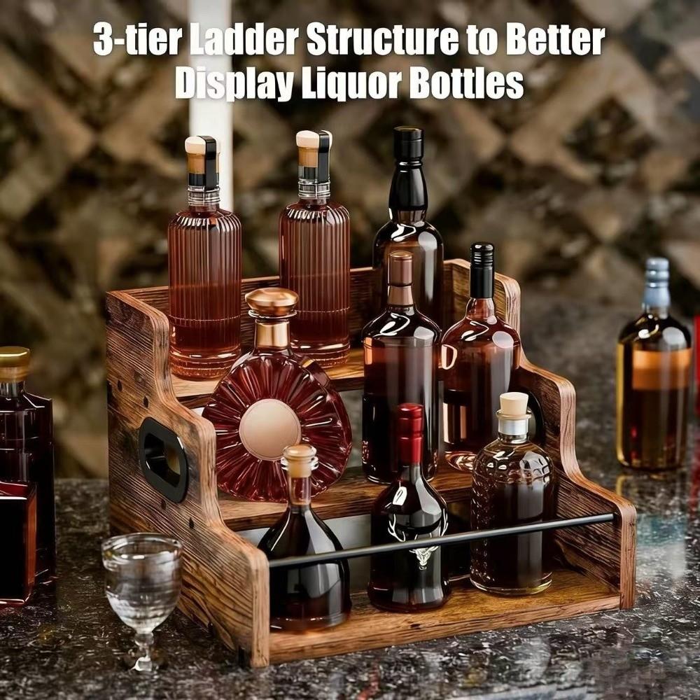 Detachable Wine Bottle Rack Wooden Seasoning Storage Rack Versatile Liquor Cabinet Restaurant