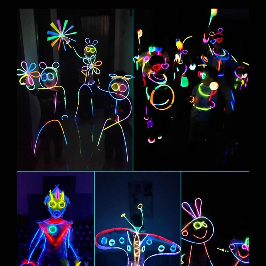 200 Disposable Blue Glow 20cm Glow Sticks with Extension Perfect for Summer School Cultural Fireworks and Nightlife Sticks, Slim, Long, Glow-Up