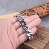Never Fade Stainless Steel Vikings Bracelets For Men Blank Color Punk Curb Cuban Link Chain Bracelets with Gift Wooden Box