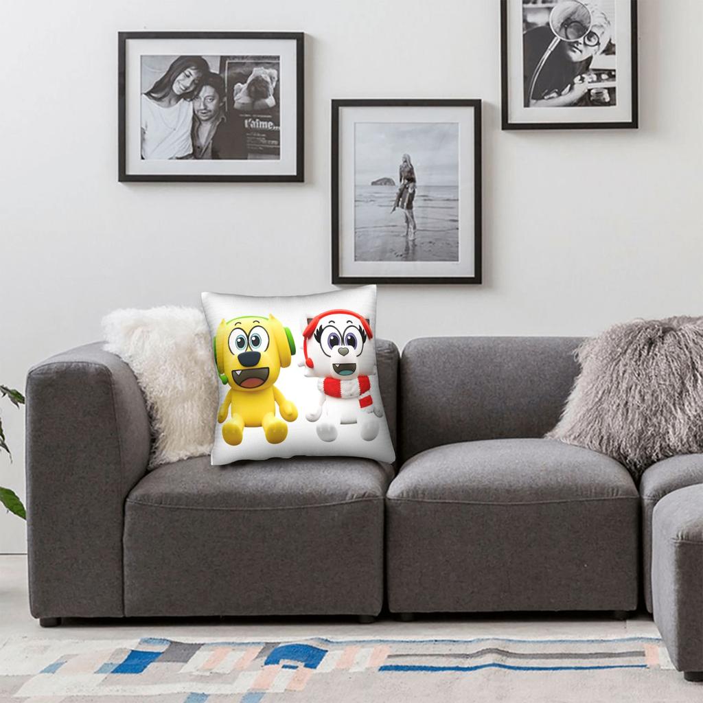 Federa per Cuscino Quadrata Superdog Tylers Snowi Foxs Federe per Cuscini Cartoni Animati Carini Decorazione con Zip Federa per Cuscino da Arredo per Auto 45x45cm
