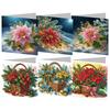 6PCS DIY Xmas Designs Diamond Painting Greeting Card Set Rhinestone Diamond Art Mosaic Postcards Congratulations Cards & Gifts