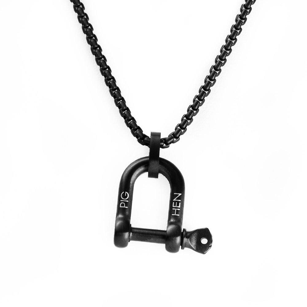 Pig & Hen D-Shackle Necklace - Black x Black
