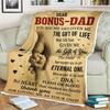 To My Bonus Dad Blanket from Son Thank You for Loving Me As Your Own Personalized Stepfather Gift for Birthday Christmas Father’s Day