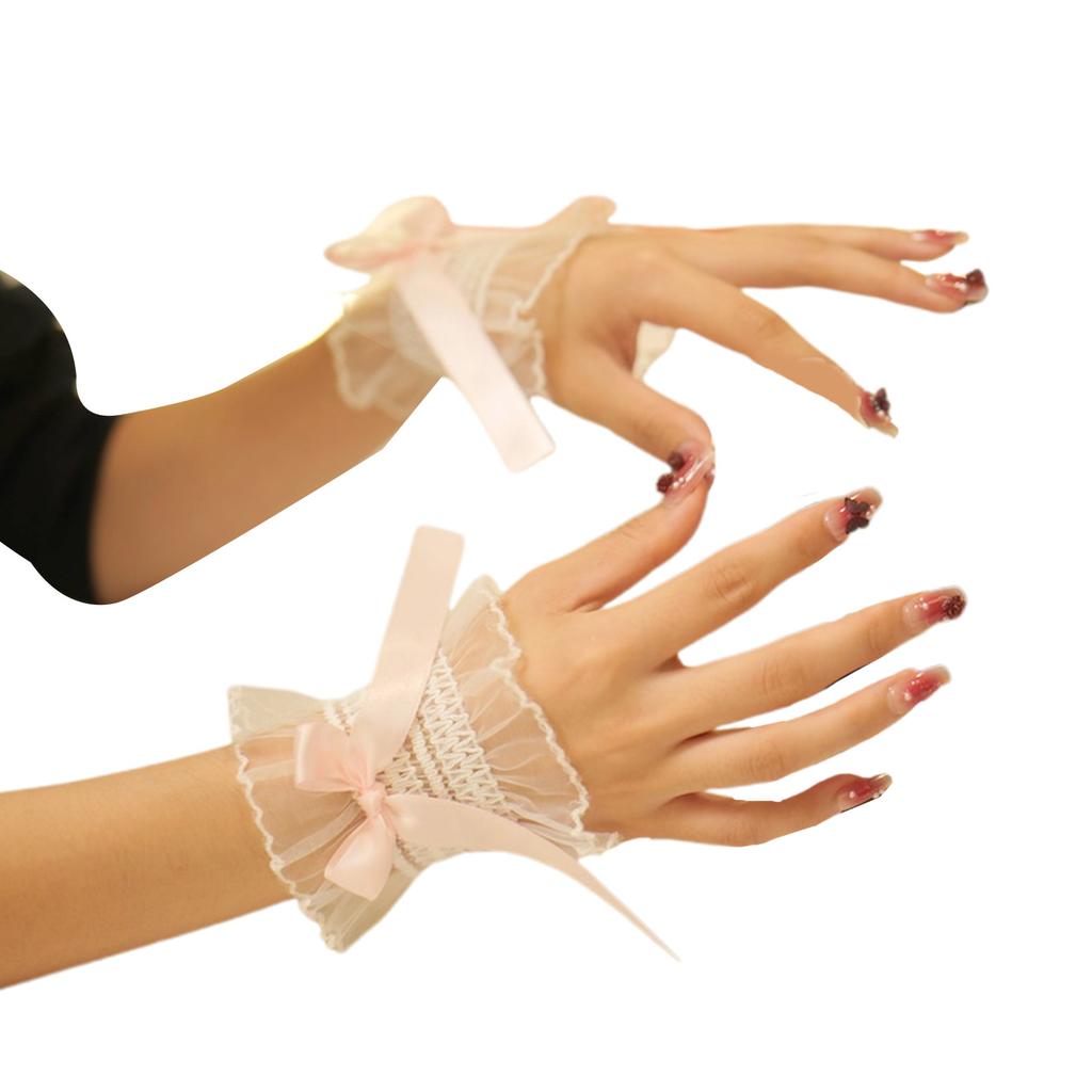 Decorative Lace Sleeves for Women Girl Elegant Wrist Cuff Detachable Faux Sleeves Sweater Ruffle Cuffs Fashion Accessory