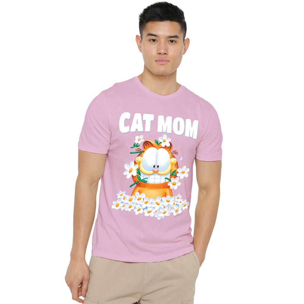 Garfield Mother S Day Cat Mom Flowers T Shirt S-4XL Pink S