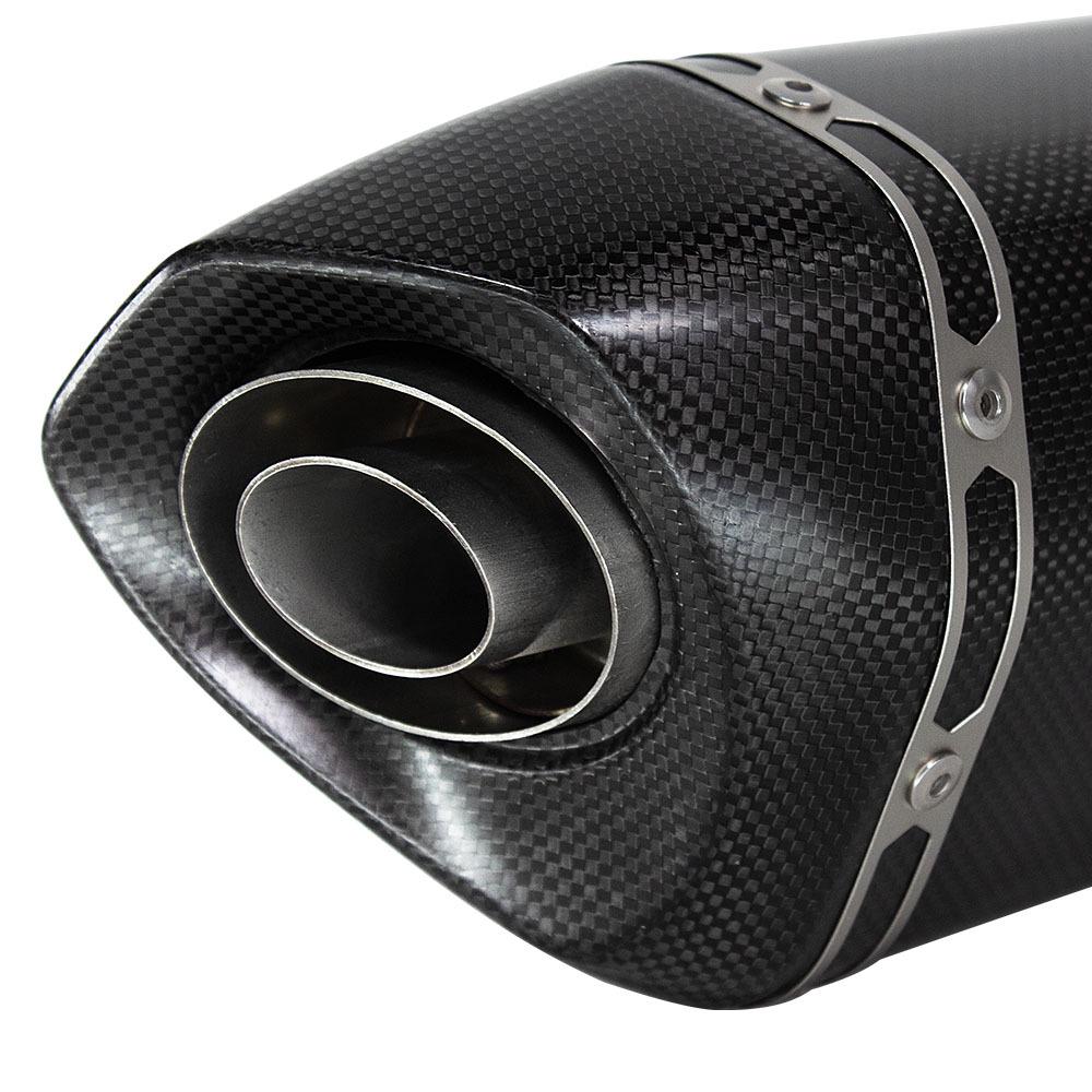 470 Round Tail Carbon Fiber Exhaust Pipe for Motorcycle/Scooter Modification, Large Hexagon, 51MM Diameter