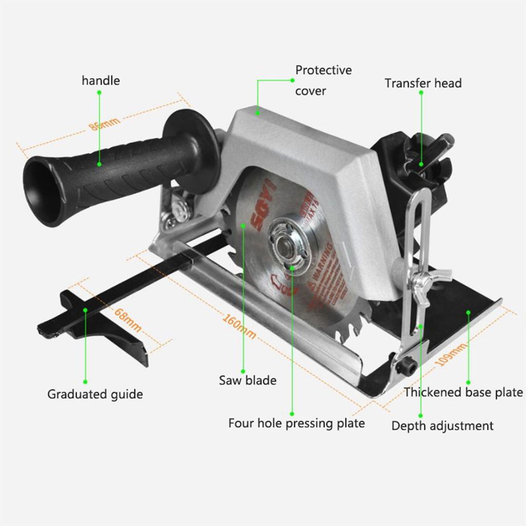 Mini Electric Circular Saw Electric Drills Converter To Electric Circular Saw Cutter 0-75mm Cutting Depth Circular Saw