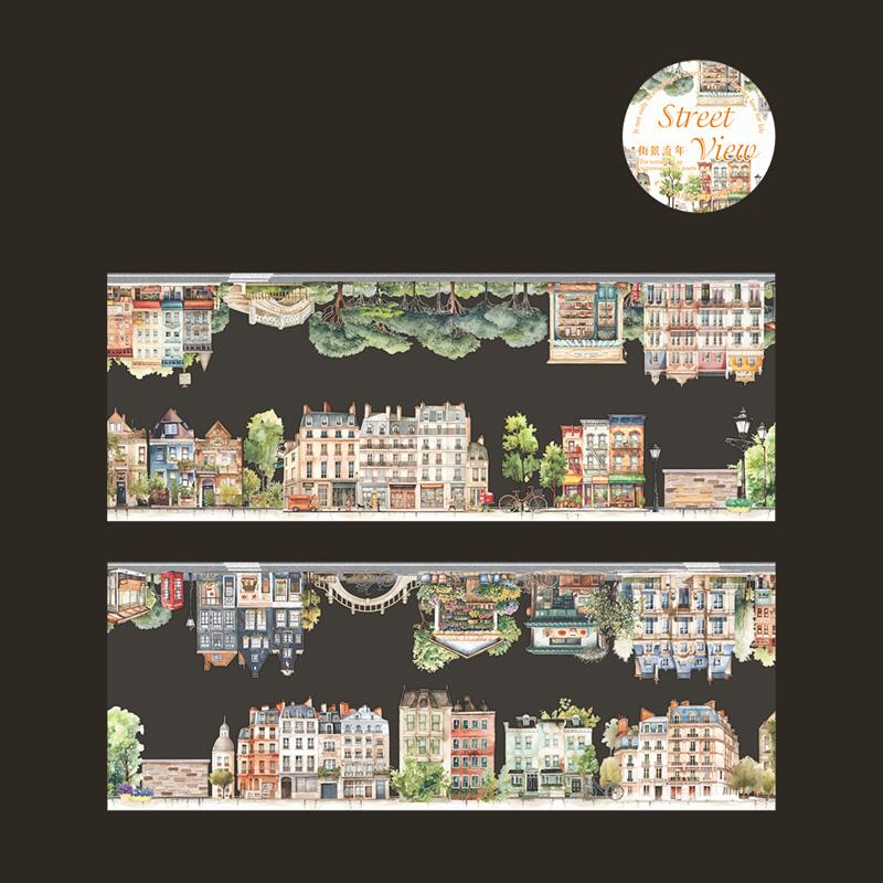 Sky & Ocean Seamless Masking Tape 65mm*2m - Scrapbook DIY Journaling Supplies for Notebook & Phone Case Decoration