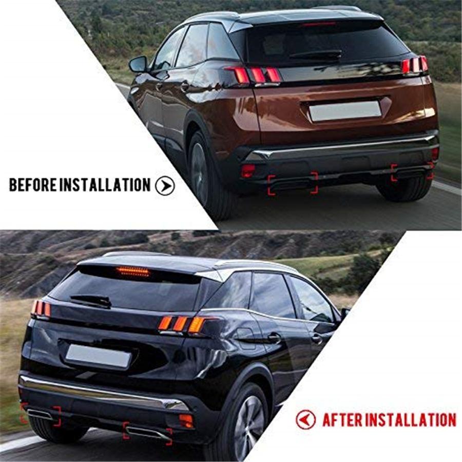 2 stk ABS Krom Bakre Hale Eksosdeksel Trim Passer For Peugeot 3008 5008 2017- 2018