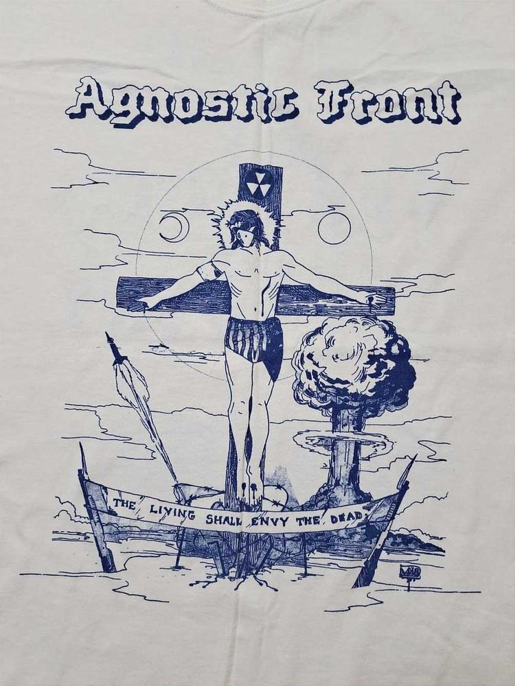 Agnostic Front Band White TShirt Cotton Unisex Short Sleeve LW167 Unisex T-Shirt M