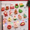 3D Christmas Cartoon Magnetic Fridge Stickers: Elk, Wreath, and Snowman Home Decor.