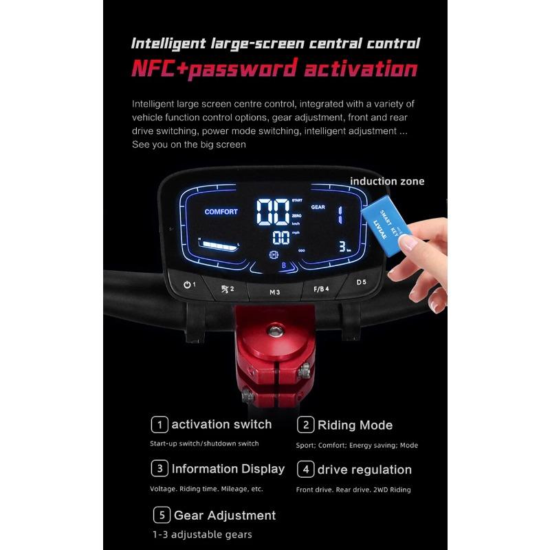 BOYUEDA Q7Pro Max E-Scooter 3200W Doppelmotor 52V28AH Batterie NFC-aktivierte App-Steuerung Escooter Leise Reifen Elektroroller