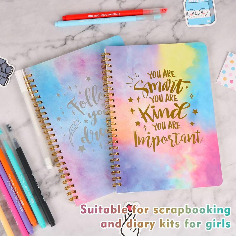 Girls Journal Set 98X/set Funny Creative Diary Journal Kit Scrapbooking Toy Journaling Art Crafts For Kid Girl Boy Aged 8