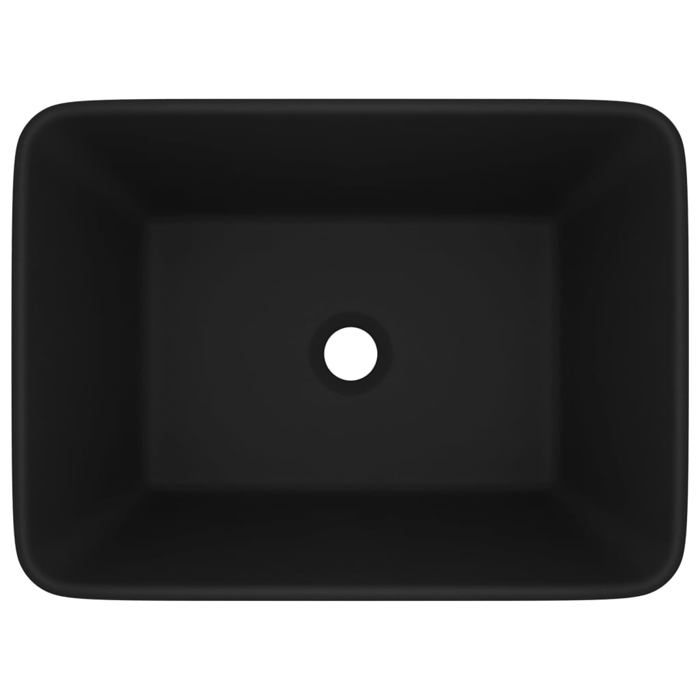 VidaXL Lavabo de Luxe Vasque à Poser de Toilette Lave-mains de Salle de Bain Salle Cosmétique Rectangulaire Noir Mat 147052