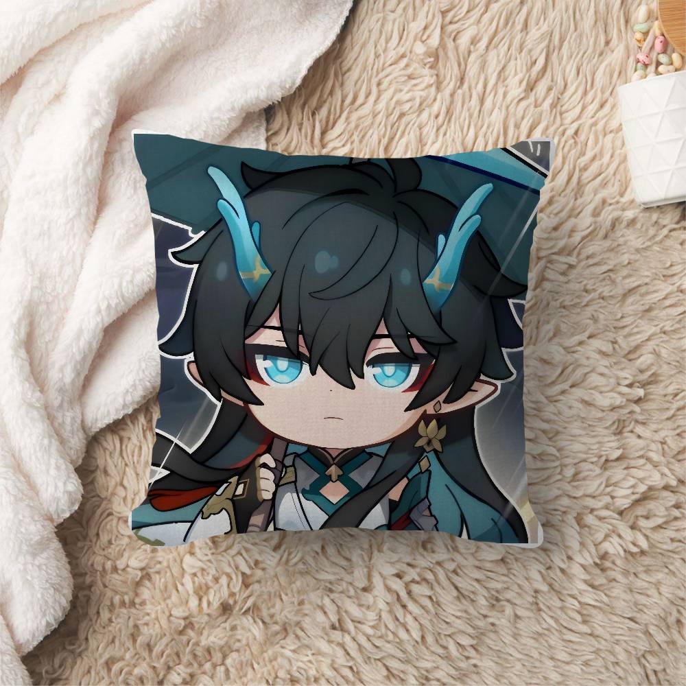 Anime Honkai Star Rail Dan Heng Cushion Cover Car Throw Pillow Case For Sofa Car Christmas Gift xcm xcm