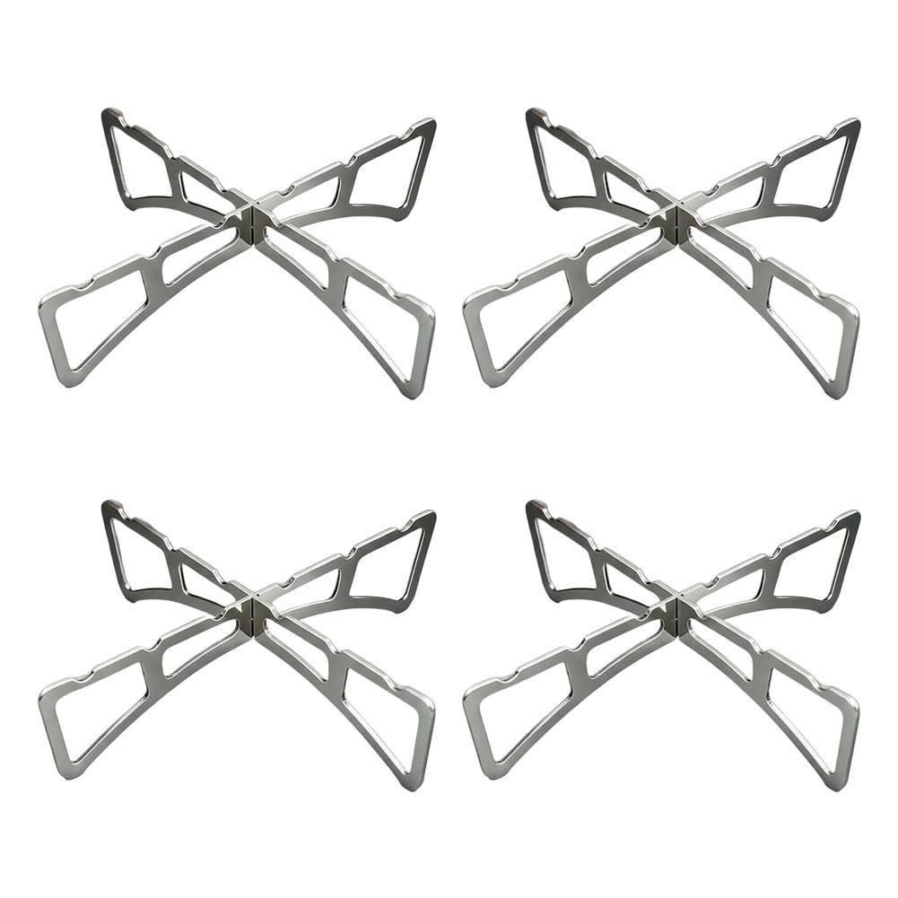 Portable Folding Stainless Steel Steaming Rack Cross Design Pot Rack Kitchen Accessories 12 point 5 cm 3 cm 4 pcs