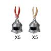 MOC Medieval Castle Knight Figures Waffen Accessories Flame Helmet Shoulder Armor Sword Toy