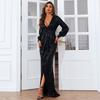 European and American Women's Long-Sleeved Bridesmaid Dresses, Banquet Evening Dresses, Wedding Dresses, Sexy Party Dresses