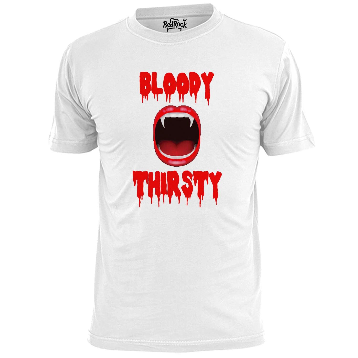 Mens Blood Thirsty T shirt Horror Halloween S