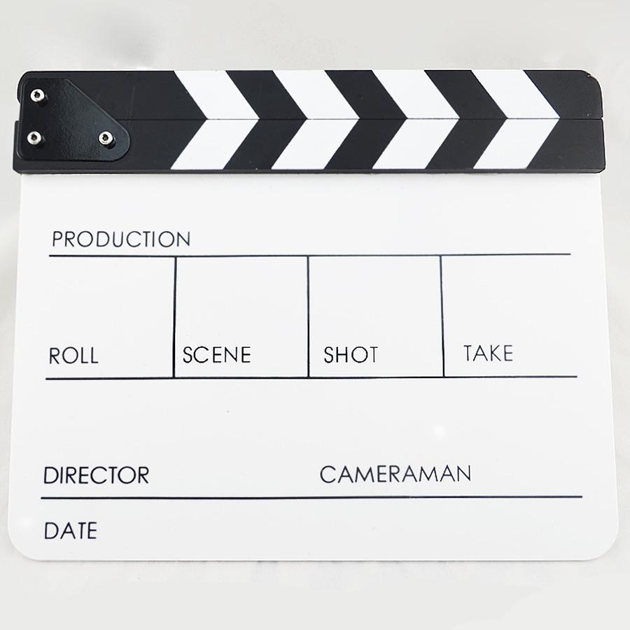 Acrylic Striped Movie Clapperboard Photography Prop