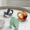 Non-adjustable Resin Ring Geometric Exaggerated Ring Oval Exaggerated Ring  Girls Jewelry