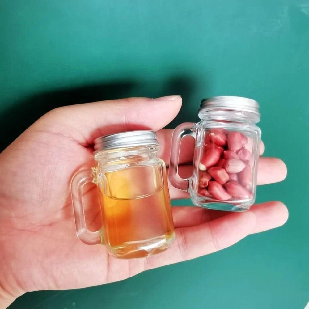 5Pcs 35ml Sealed Glass Bottle Cute Coffee Concentrate Bottle Storage Tank Mini Mason Jar  Milk