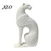Luxury Desktop Art Decoration 3D Printed Hollow Leopard Figurine, Modern Abstract Cheetah Sculpture Contemporary Room Ornament for Desk Shelf,