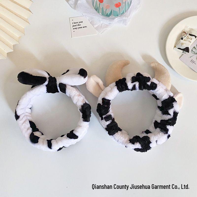 Korean 3D Cow Horn Headband: Cute Plush Hair Accessory for Women