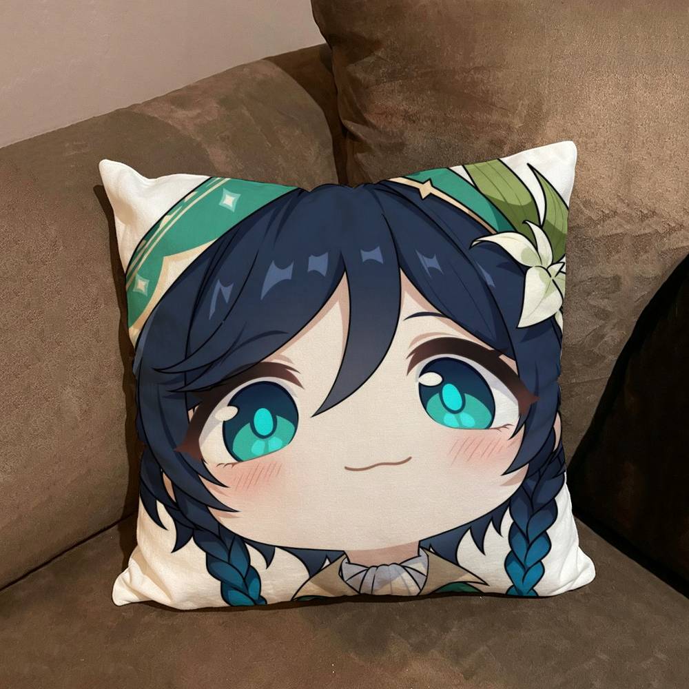 Genshin Impact Cute Q Version Mavuika Soft Comfortable Pillow Case For Sofa Living Cat Room Home Office Decor Protective Cover