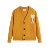 AMI 2025 Classic Couple's Embroidered White Heart Cardigan Wool Sweater