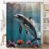 Realistic Dolphin Scene Shower Curtain - Lifelike Ocean Life Design For A Unique, Waterproof Bathroom Dcor