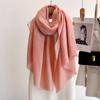 Women S Summer Thin Solid Color Scarf With Tassels For Sun Protection