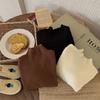 Kids Autumn Winter Solid Half Turtleneck Knit Sweater Unisex Children Warm Base Layer Top