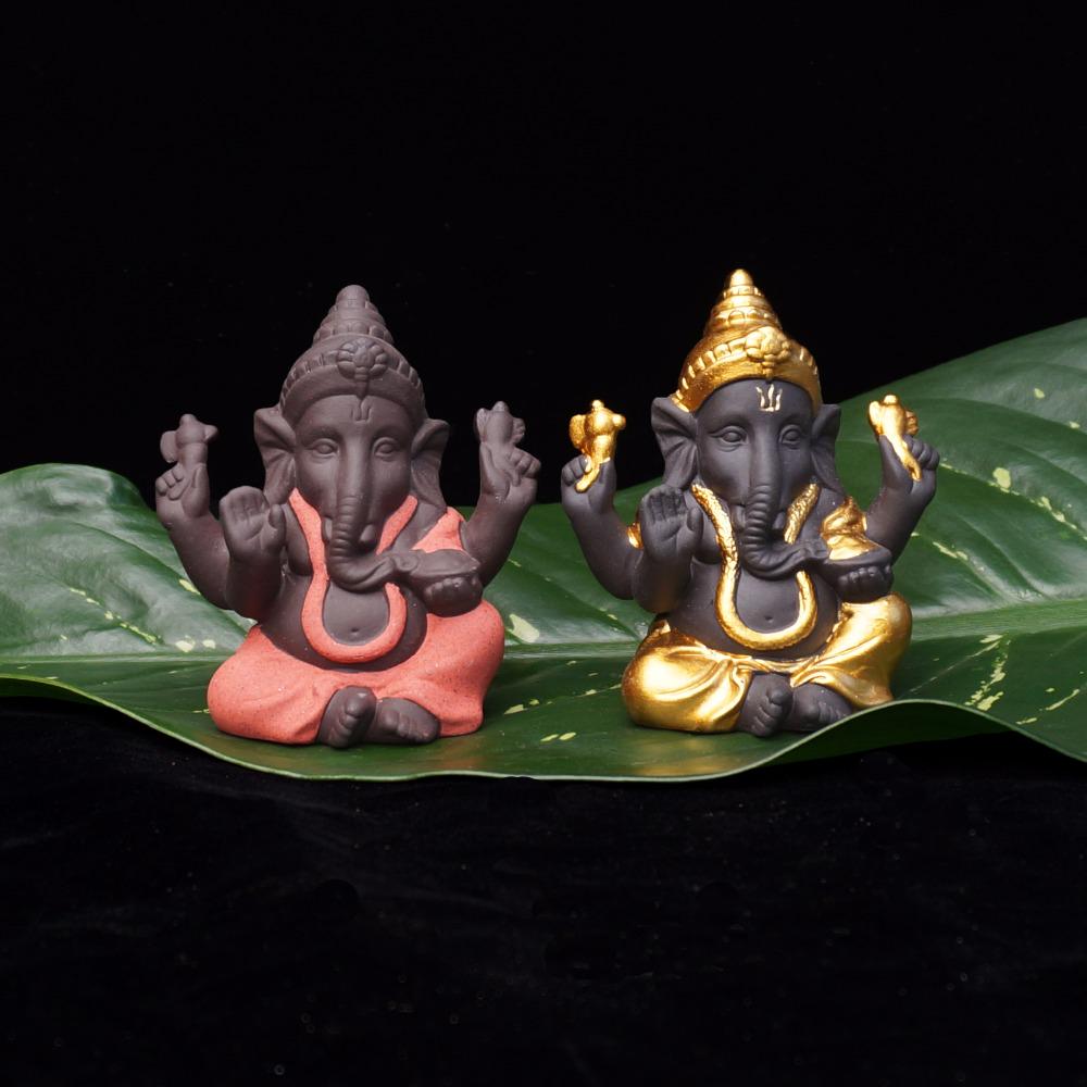 Ganesha Statue Buddha Monk Statue India Ceramics Arts Crafts Home Office Living Room Cabinets Decor Elephant God Home Decor
