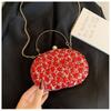 Nuevo bolso de cena incrustado de diamantes Bolso de mano de moda para banquetes para mujer Bolso pequeño para vestido Bolso bandolera de hombro totalmente de diamantes