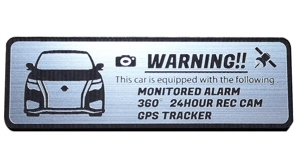 Honami Works Late E52 Elgrand ELGRAND Security Emblem 24 Hour Surveillance Dash Cam GPS Tracker Sticker VANETTE