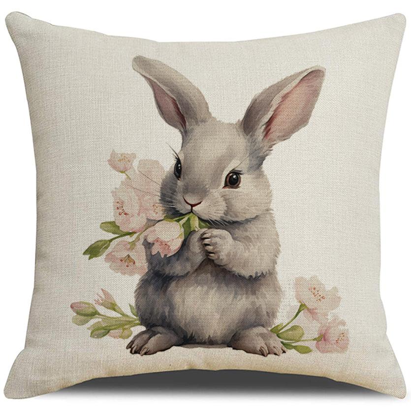 

Новая пасхальная наволочка Весенний мультяшный венок Кролик Декоративная подушка Чехол для подушки на диван 45 * 45Cm (excluding pillow core)