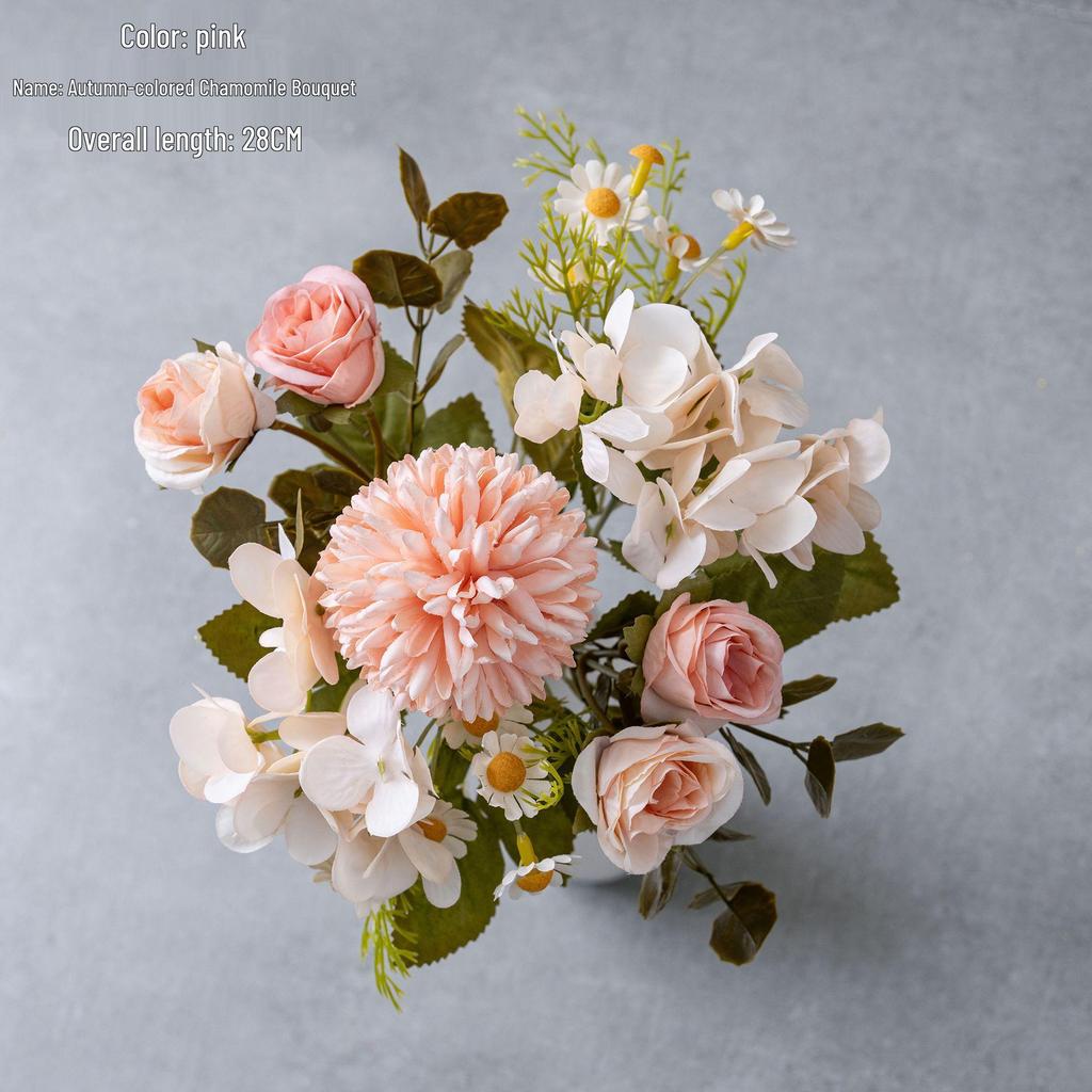 Autumn Chrysanthemum Bouquet - Artificial Flowers for Wedding & Home Decor