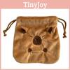 Adorable Capybara Plush Drawstring Bag Large Capacity Portable Storage Pouch