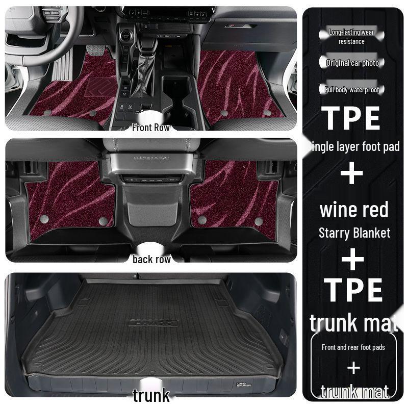 Toyota Prado TPE Floor Mats (2010-2025 Models) - Full Coverage, Car Interior Accessories
