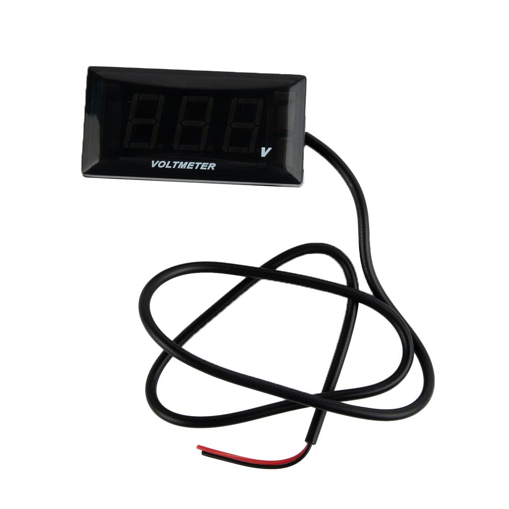 DC 12V Digital Car Voltmeter Automotive Voltage Meter Red Motorcycle Vehicle LED Display Voltage Tester