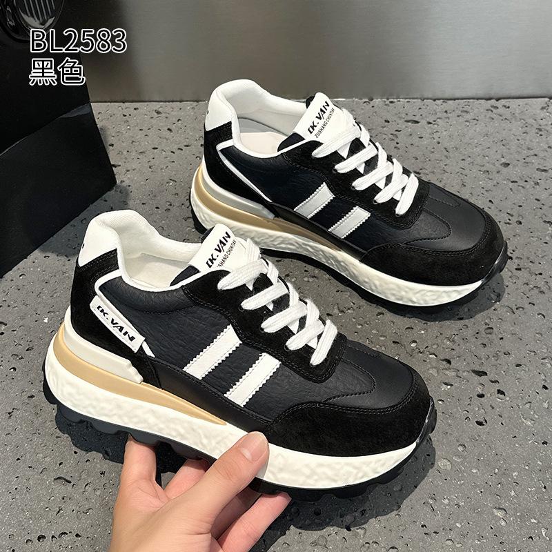 Platform-soled German training shoes autumn new leather casual sports dad shoes breathable Forrest Gump shoes