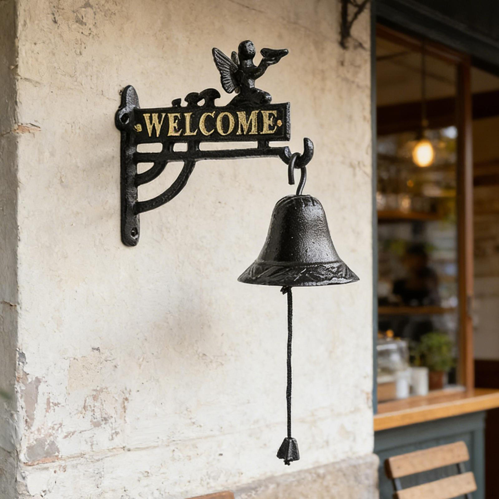 

Cast Iron Sturdy Decorative Gifts Manually Shaking Entry Door Bell Wall Hanging Decoration for Porch