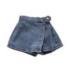 2023 Summer Girls' Denim Culottes: Korean-Style Button Shorts for Baby Girls